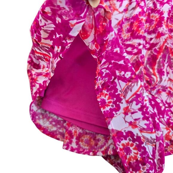 Show Me Your Mumu Rosarita Romper Women's Small Pink Red Floral Off the Shoulder - Picture 7 of 8